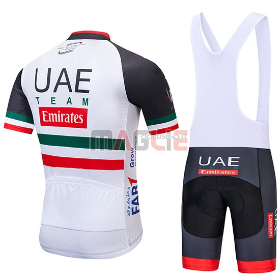 Maglia UCI Mondo Campione UAE Manica Corta 2019 Bianco Nero Rosso